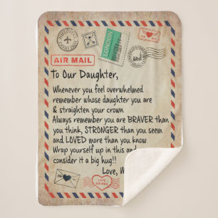 Dochtercadeau   Naar onze dochter-liefde van mama  Sherpa Deken