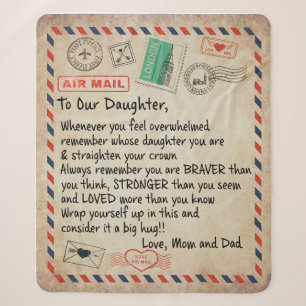 Dochtercadeau Naar onze dochter-liefde van mama Sherpa Deken