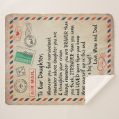 Dochtercadeau | Naar onze dochter-liefde van mama Sherpa Deken (Voorkant (horizontaal))