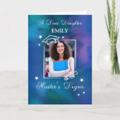 Dochterfoto Aangepaste naam Master's Degree Kaart (Voorkant)