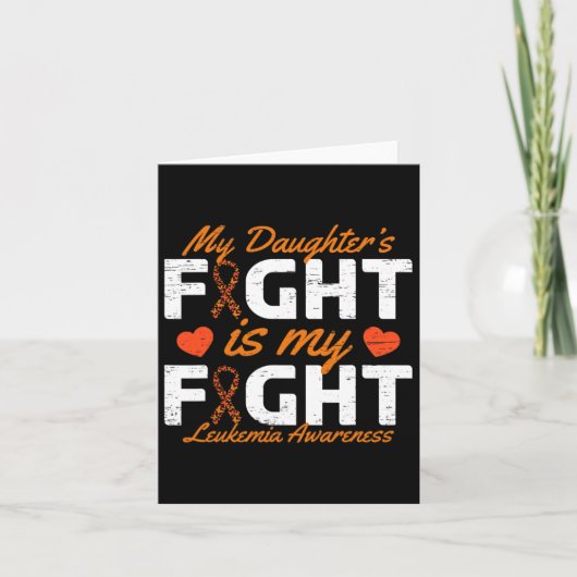 Dochtergevecht is mijn strijd tegen leukemie bewus kaart (Voorkant)