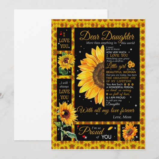 Dochterliefhebbers | Aan mijn dochter, liefde mama Kaart (Voorkant / Achterkant)