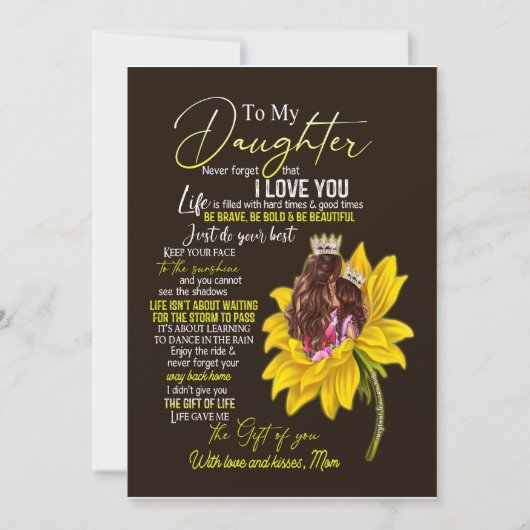 Dochterliefhebbers | Voor mijn dochter, liefde mam Kaart (Voorkant)