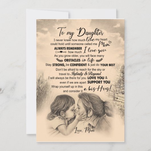 Dochterliefhebbers | Voor mijn dochter liefde Moed Kaart (Voorkant)