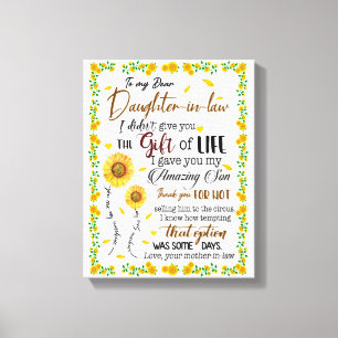 Dochterovers   Naar mijn beste dochter in de wet Canvas Afdruk