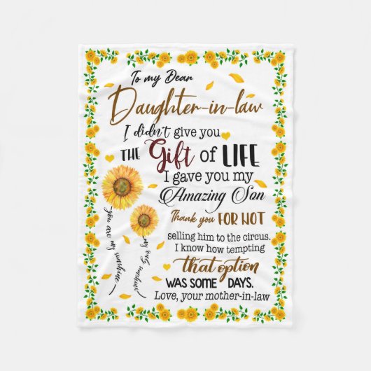 Dochterovers | Naar mijn beste dochter in de wet Fleece Deken (Voorkant)