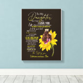 Dochterovers | Naar mijn dochter-liefdesmoeder Canvas Afdruk (Insitu (Houten vloer))