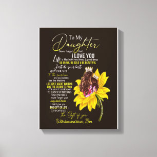 Dochterovers Naar mijn dochter-liefdesmoeder Canvas Afdruk