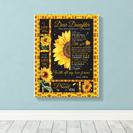 Dochterovers | Naar mijn dochter-liefdesmoeder Canvas Afdruk (Insitu (Houten vloer))