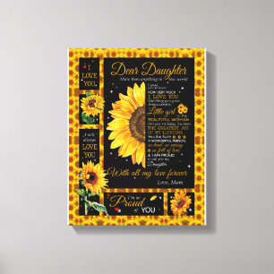 Dochterovers   Naar mijn dochter-liefdesmoeder Canvas Afdruk