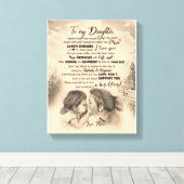 Dochterovers | Naar mijn dochter-liefdesmoeder Canvas Afdruk (Insitu (Houten vloer))