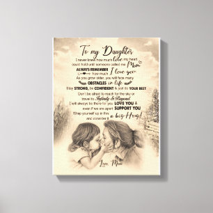 Dochterovers   Naar mijn dochter-liefdesmoeder Canvas Afdruk