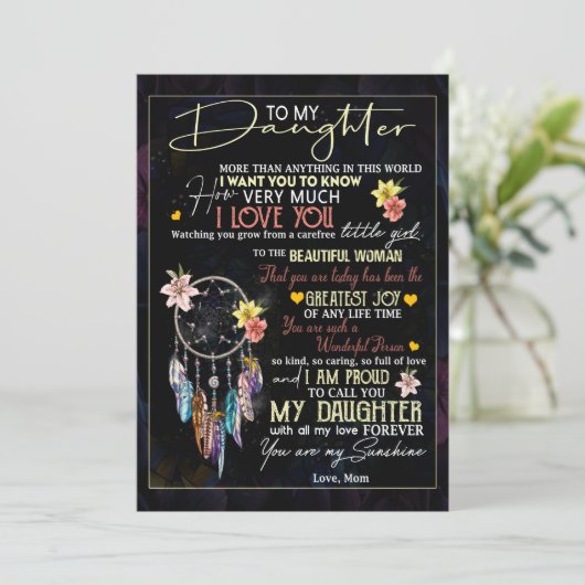 Dochterovers | Naar mijn dochter-liefdesmoeder Feestdagenkaart (Staand voorkant)