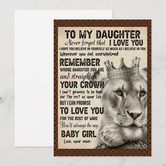 Dochterovers | Naar mijn dochter-liefdesmoeder Feestdagenkaart (Voorkant / Achterkant)