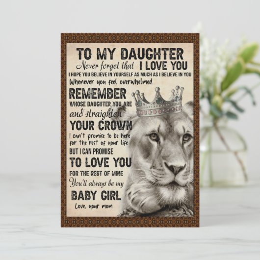 Dochterovers | Naar mijn dochter-liefdesmoeder Feestdagenkaart (Staand voorkant)