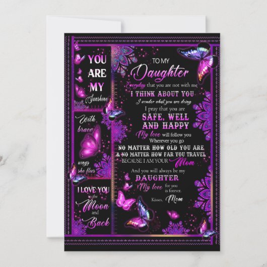 Dochterovers | Naar mijn dochter-liefdesmoeder Feestdagenkaart (Voorkant)