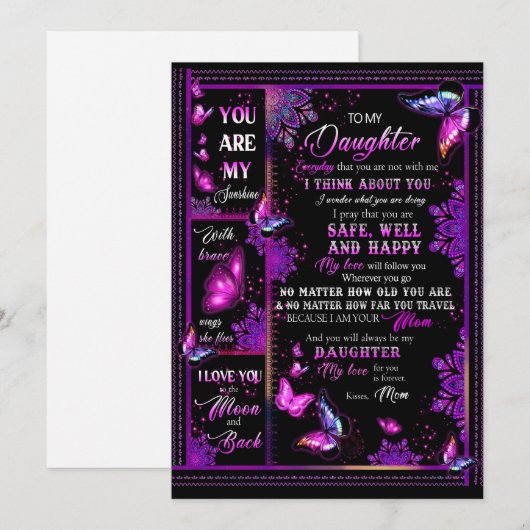 Dochterovers | Naar mijn dochter-liefdesmoeder Feestdagenkaart (Voorkant / Achterkant)
