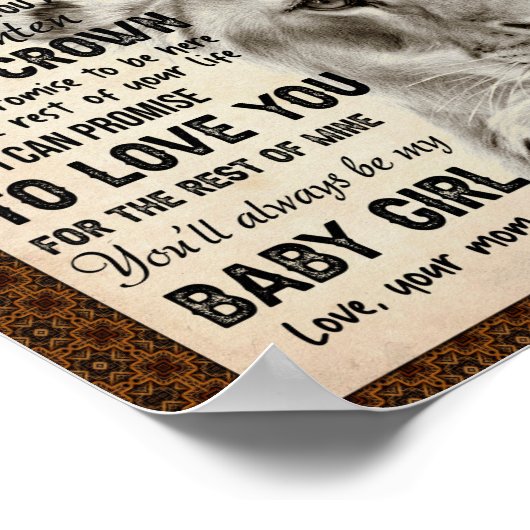 Dochterovers | Naar mijn dochter-liefdesmoeder Poster (Hoek)