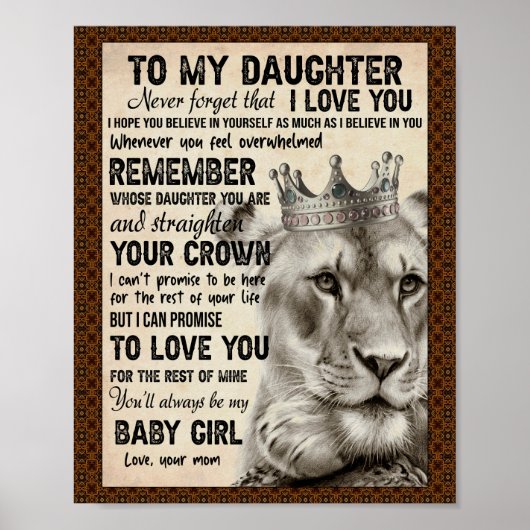 Dochterovers | Naar mijn dochter-liefdesmoeder Poster (Voorkant)