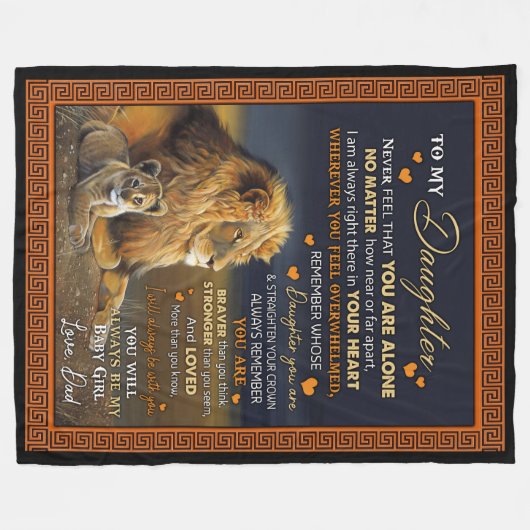 Dochterovers | Naar mijn dochter Love Dad Fleece Deken (Voorkant (Horizontaal))