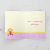 Dochterpop eerste verjaardag kaart (Binnen)