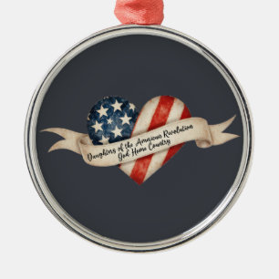 Dochters Amerikaanse Revolutie God Thuis Land Metalen Ornament