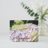 Dochters ansichtkaarten Lavendel Hydrangea Bloemen Briefkaart (Staand voorkant)