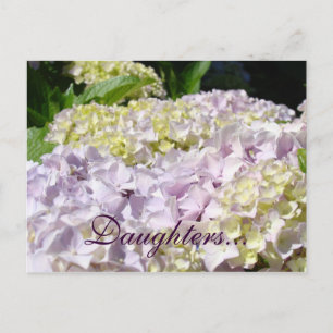 Dochters ansichtkaarten Lavendel Hydrangea Bloemen Briefkaart