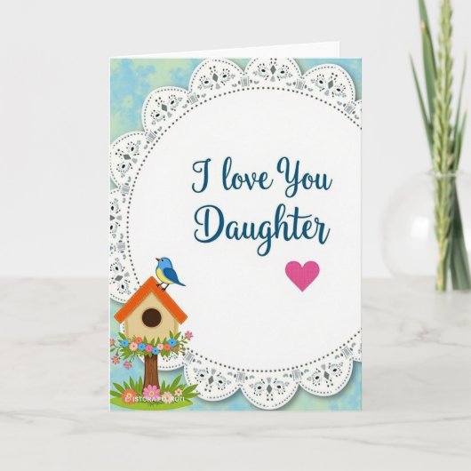 Dochters Bloemrijke Liefde Kaart (Voorkant)