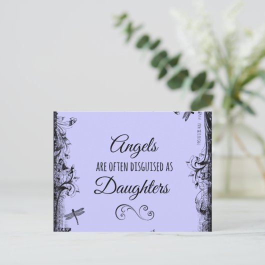 Dochters citaat: Engelen zijn vaak Briefkaart (Staand voorkant)