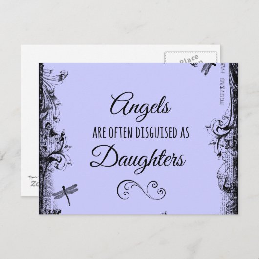 Dochters citaat: Engelen zijn vaak Briefkaart (Voorkant / Achterkant)