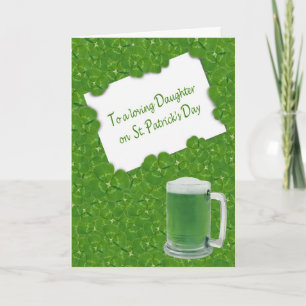 Dochter's St. Patrick's Day Vierbladige Klavers Kaart