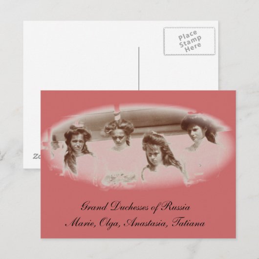 Dochters Tsaar OTMA Romanov Rusland #267 Briefkaart (Voorkant / Achterkant)