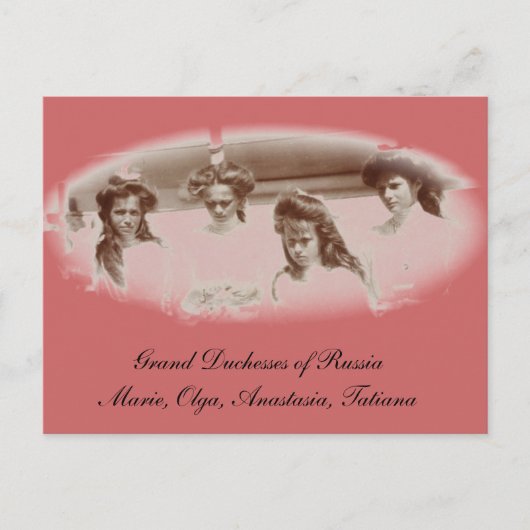 Dochters Tsaar OTMA Romanov Rusland #267 Briefkaart (Voorkant)