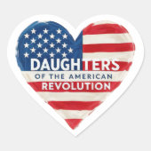 Dochters van de Amerikaanse Revolutie DAR VS Histo Hart Sticker (Voorkant)