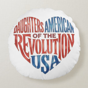 Dochters van de Amerikaanse Revolutie USA Hart Rond Kussen