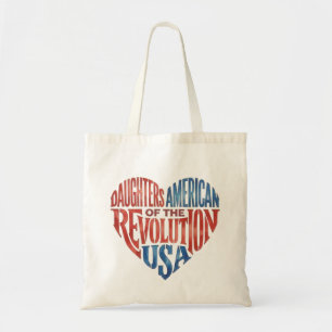 Dochters van de Amerikaanse Revolutie USA Hart Tote Bag
