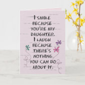 Dochter's Verjaardag met glitterbloemen Kaart (Gele Bloem)