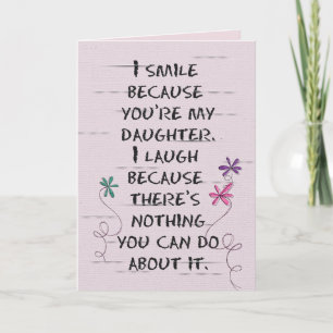 Dochter's Verjaardag met glitterbloemen Kaart