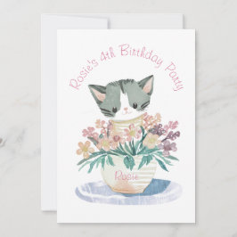 Dochters Verjaardag Schattigee kitten Naam en foto Kaart