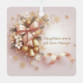 Dochters zijn geschenk uit de hemel kerstversierin metalen ornament (Voorkant)
