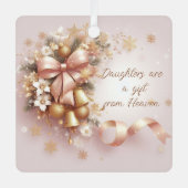 Dochters zijn geschenk uit de hemel kerstversierin metalen ornament (Voorkant)