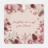 Dochters zijn geschenk uit de hemel kerstversierin metalen ornament (Voorkant)