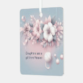 Dochters zijn geschenk uit de hemel kerstversierin metalen ornament (Voorkant links)