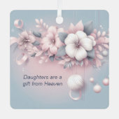 Dochters zijn geschenk uit de hemel kerstversierin metalen ornament (Voorkant)