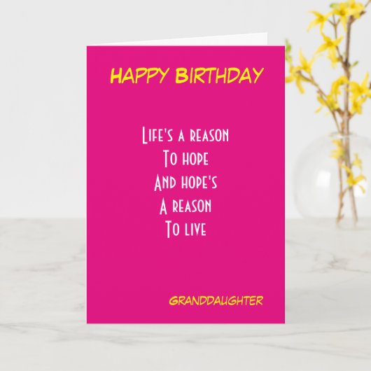 Dochterverjaardag Kaart (Gele Bloem)