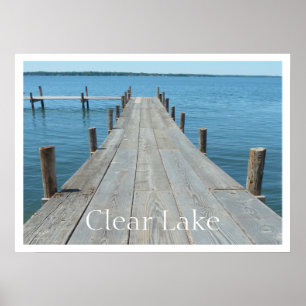 Dock bij Clear Lake Iowa Poster
