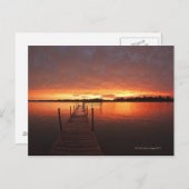 Dock bij zonsondergang op het Minnetonka-meer, MN. Briefkaart (Voorkant / Achterkant)