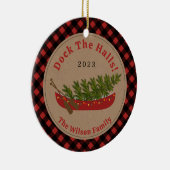 Dock De Zalen Kano Kerstboom Foto Plaid Keramisch Ornament (Rechts)