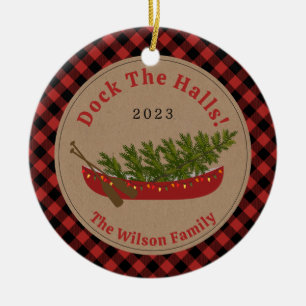 Dock De Zalen Kano Kerstboom Foto Plaid Keramisch Ornament